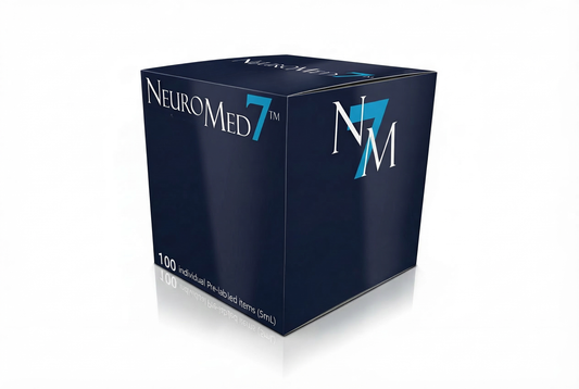 NeuroMed7 topical anesthetic single-use packets — bulk 100ct box for professionals
